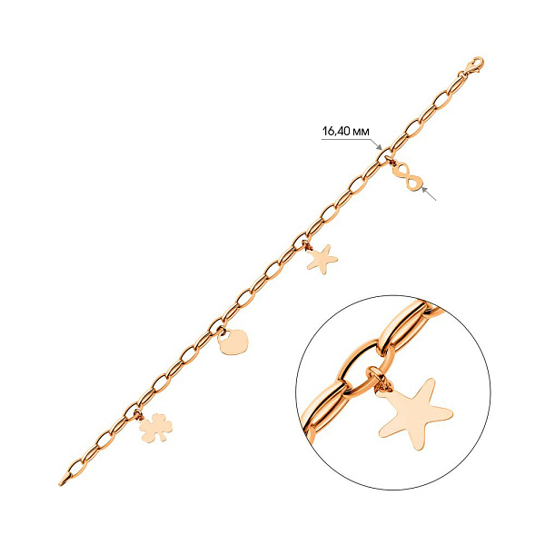 Браслет из золота с подвесками (арт. 324602П4) – изображение 2