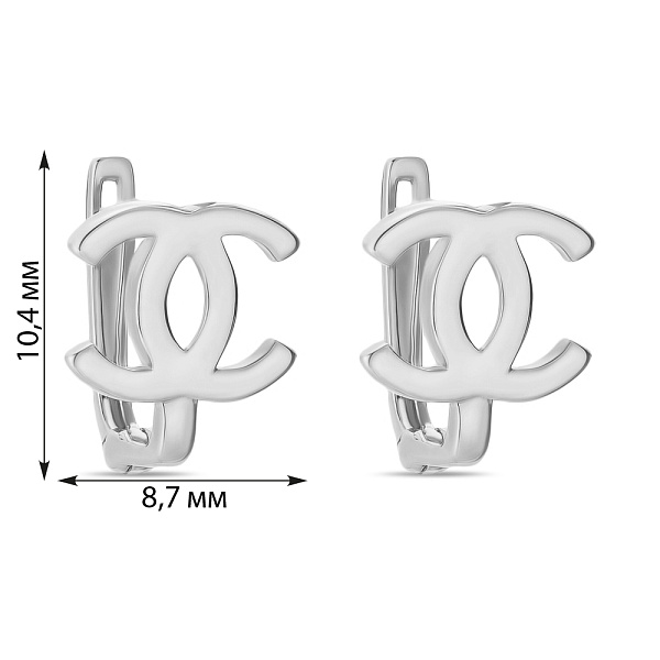 Сережки з білого золота (арт. 106849б) – зображення 2