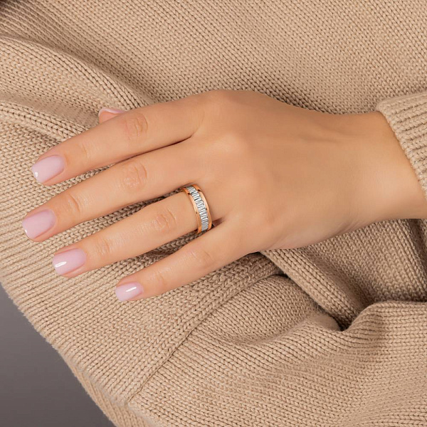 Кольцо из красного и белого золота (арт. 1401005бка) – изображение 2