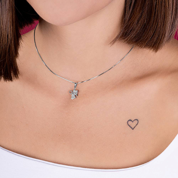 Золотой подвес Ангел с бриллиантами (арт. П011204010б) – изображение 2