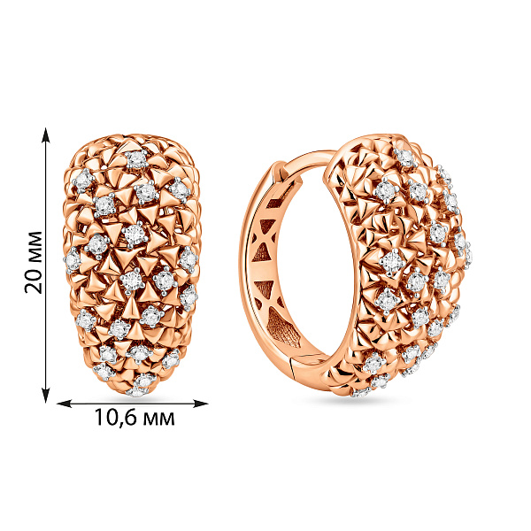Серьги из красного золота с фианитами (арт. 1092157) – изображение 6