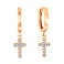 Серьги Крестики из золота с фианитами (арт. 110977) – изображение 1