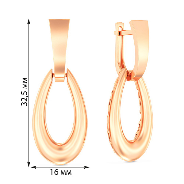 Сережки з червоного золота (арт. 111346) – зображення 2