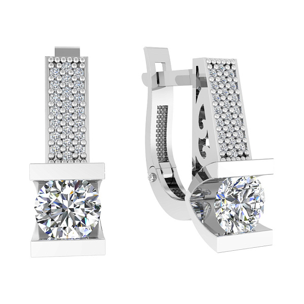 Золоті сережки з фіанітами (арт. 118000б) – зображення 1