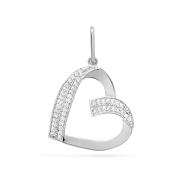 Золота підвіска Серце з фіанітами (арт. 422681б) – зображення 1