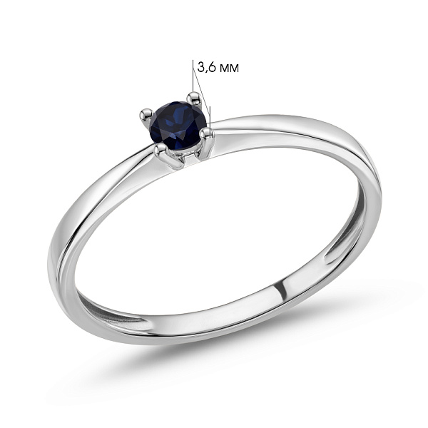 Каблучка з білого золота з сапфіром (арт. К011089бс) – зображення 2