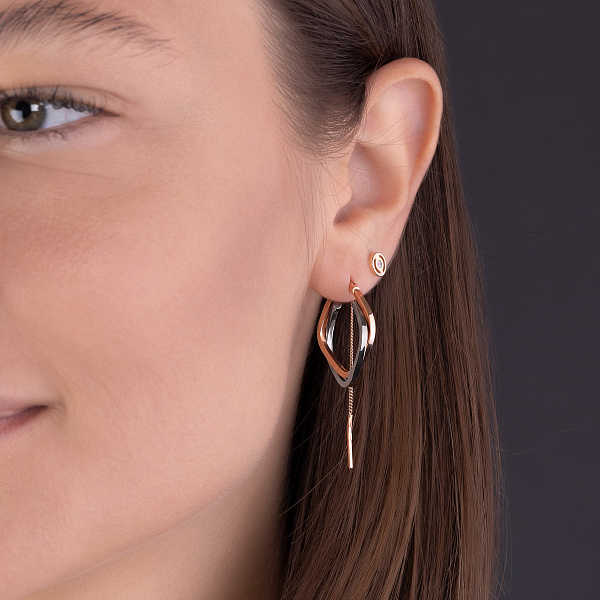 Золотые серьги протяжки (арт. 109942) – изображение 3