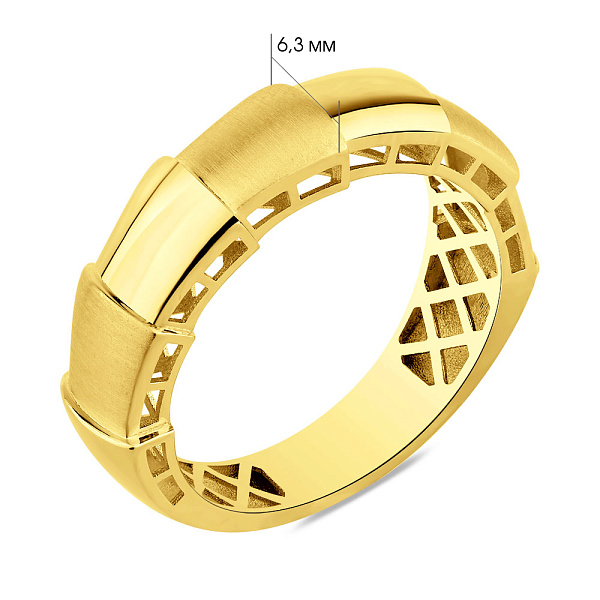 Кольцо из желтого золота без камней (арт. 156624жм) – изображение 2