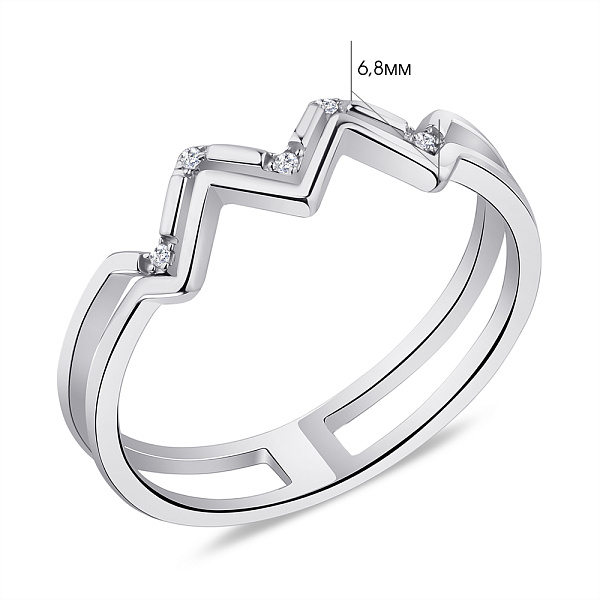 Кольцо из серебра с фианитами (арт. 7501/5912) – изображение 2