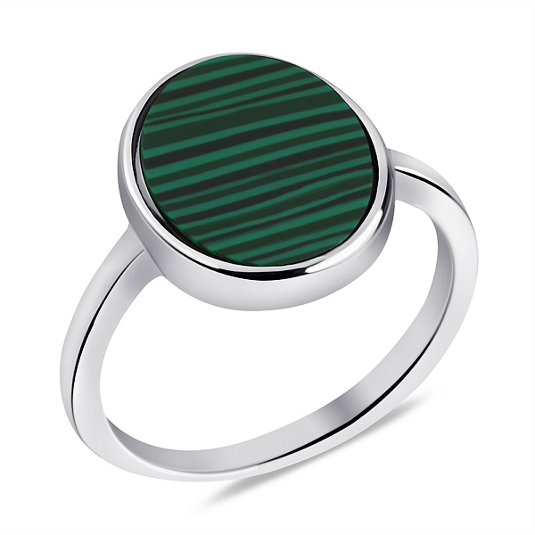 Серебряное кольцо с малахитом (арт. 7501/6796млх) – изображение 1