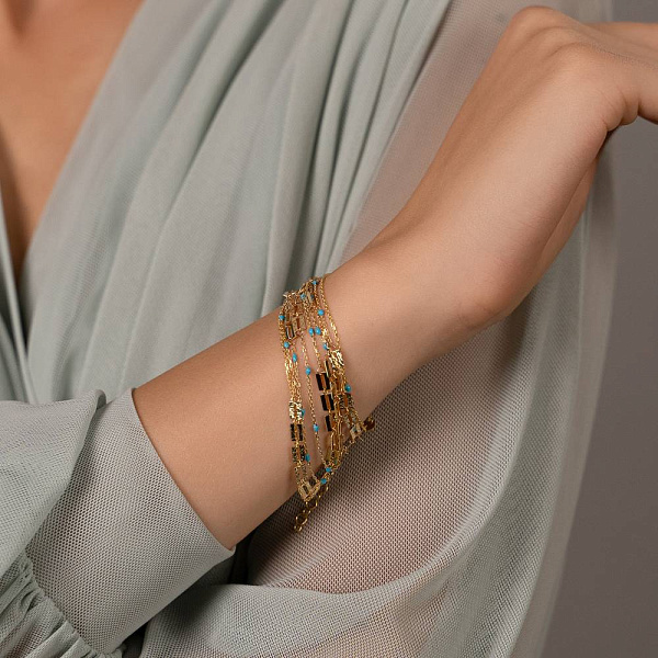 Широкий браслет Francelli из желтого золота (арт. 3261064жег) – изображение 3