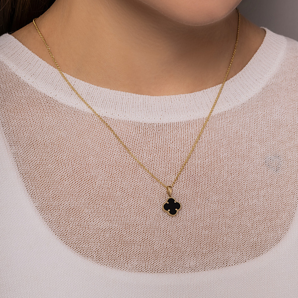 Кулон из желтого золота с ониксом (арт. 441439/10жо) – изображение 2