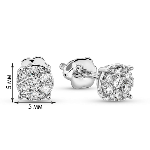 Золоті сережки пусети з діамантами (арт. С341322030б) – зображення 4