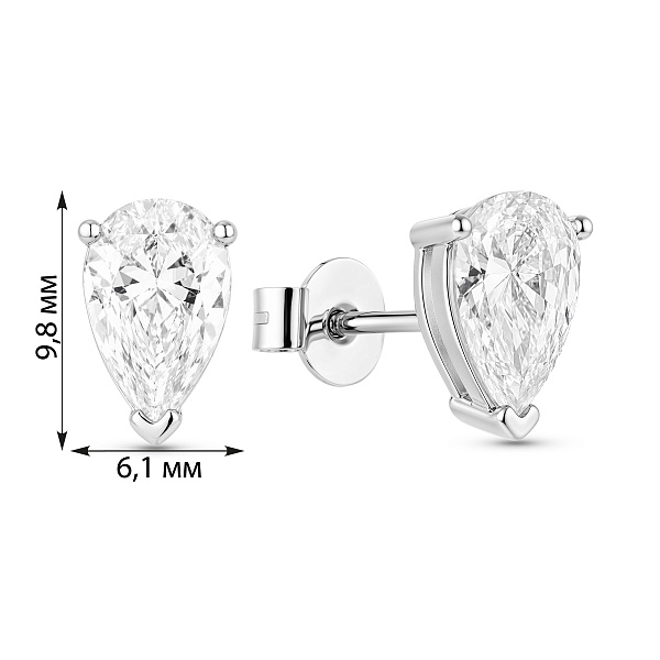 Серебряные пусеты с фианитами (арт. 7518/7482) – изображение 2