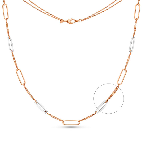 Колье из красного золота с родированием (арт. 352481р) – изображение 1