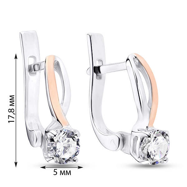 Серебряные серьги с фианитами (арт. 7202/104сп) – изображение 2