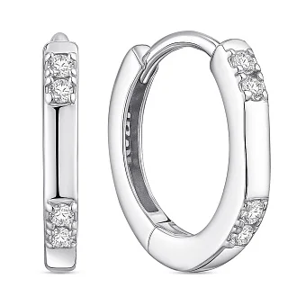 Срібні сережки-кільця з фіанітами (арт. 7502/9979/10)