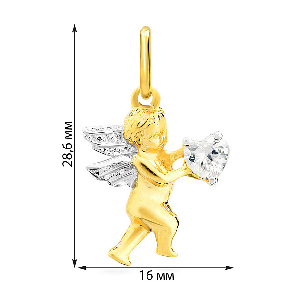 Золота підвіска «Янгол» з фіанітом (арт. 421105ж) – зображення 2