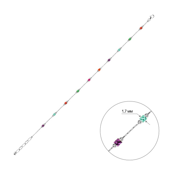 Браслет на ногу Francelli з білого золота (арт. 326204бцв/н) – зображення 4