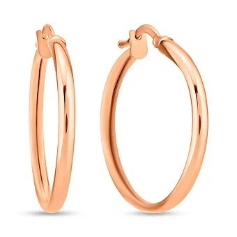 Серьги-кольца из красного золота (арт. 100742/20)