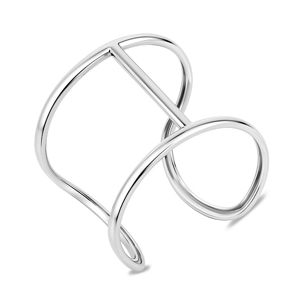 Незамкнутое кольцо из белого золота (арт. 140027б) – изображение 1