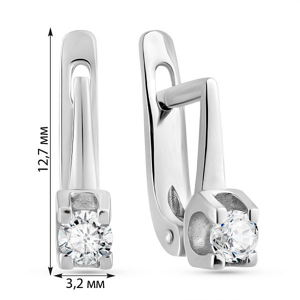 Серьги из белого золота (арт. 103916б) – изображение 2