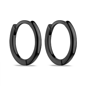 Фото Серьги-кольца из серебра с черным родированием (арт. 7502/3154/15ч)