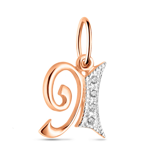 Золотая подвеска Буква Я с фианитами (арт. 440282) – изображение 1