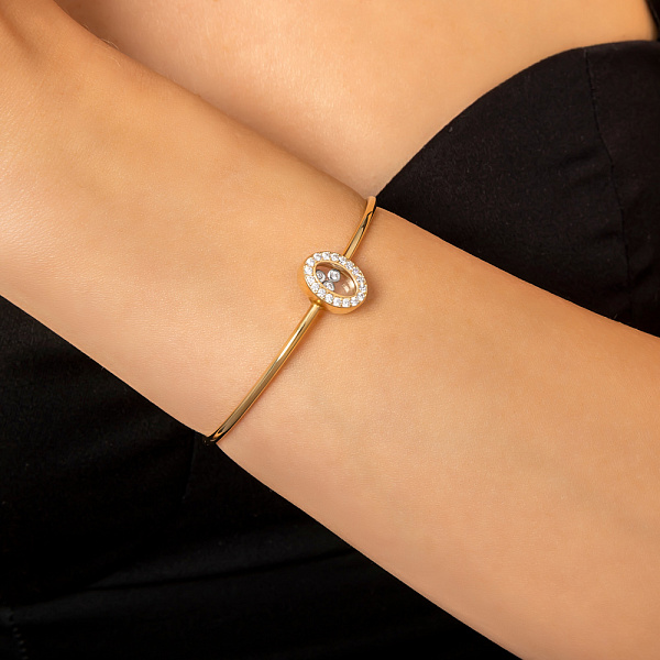 Браслет  з жовтого золота з білими фіанітами (арт. 323726ж) – зображення 2