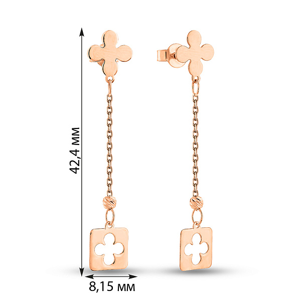 Серьги из красного золота (арт. 1091220) – изображение 2