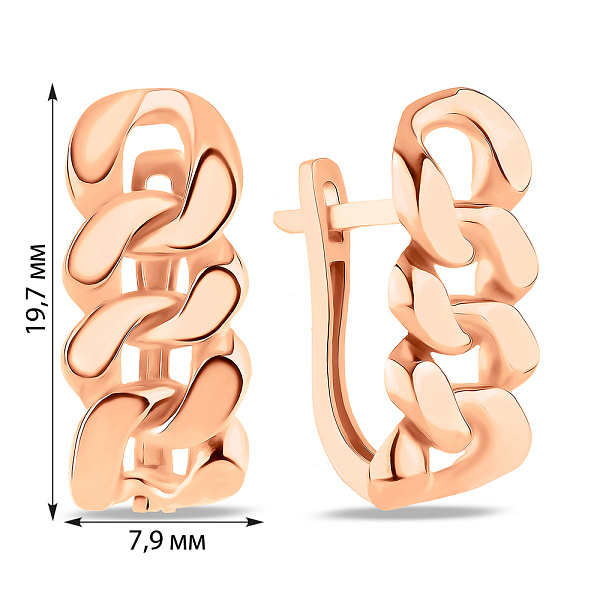 Серьги Звенья из красного золота (арт. 1091087) – изображение 6