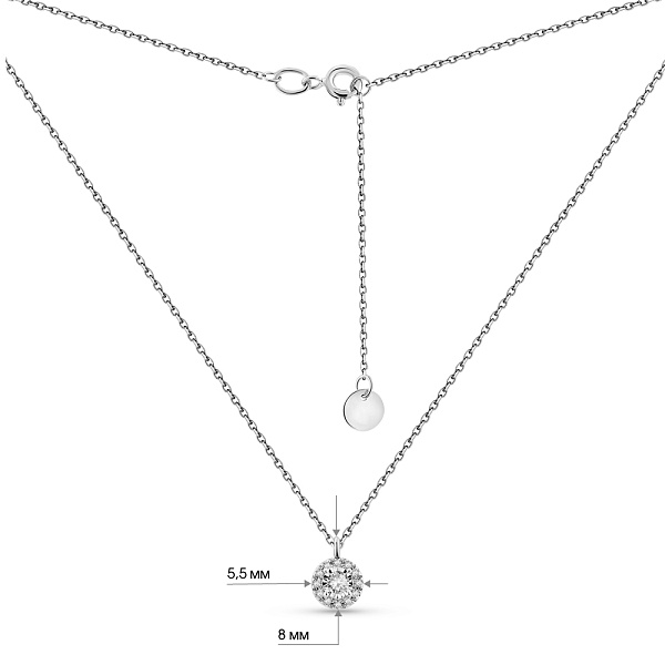 Кольє з білого золота з діамантами (арт. Ц011684005б) – зображення 3
