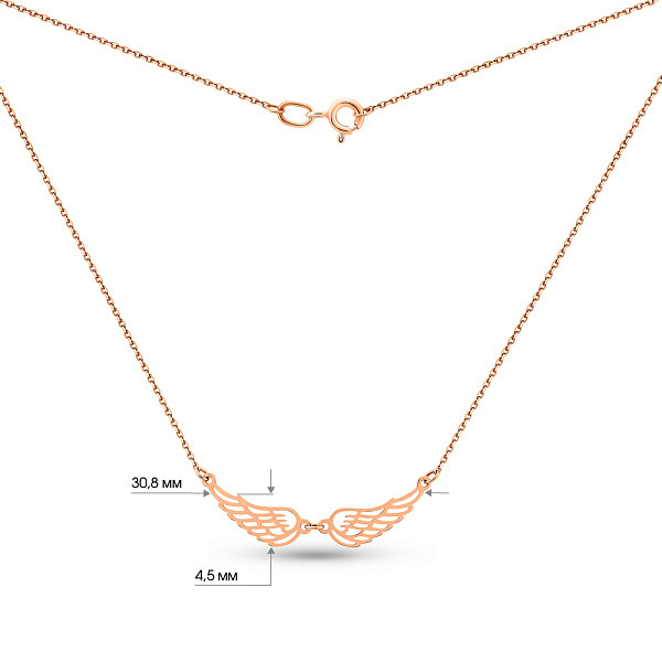 Золотое колье Крылья (арт. 360229) – изображение 4