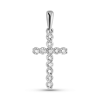 Фото Золотий хрестик з діамантами (арт. П341188015б)