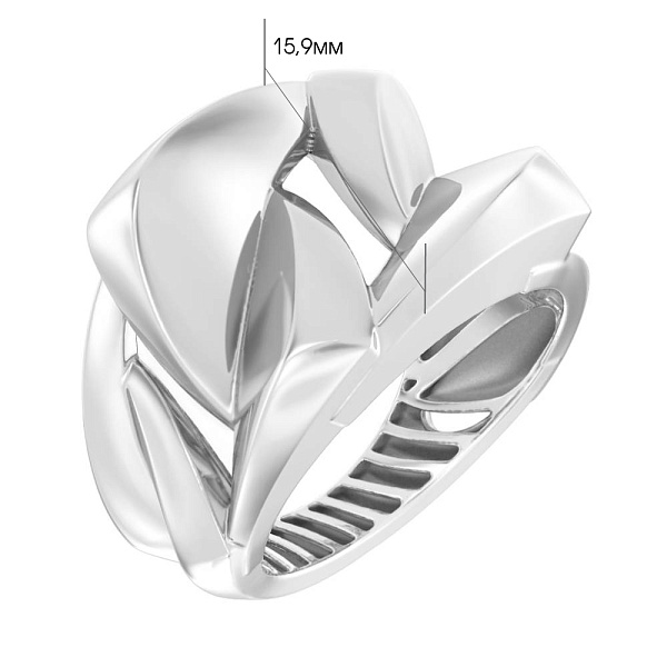 Кольцо Francelli из белого золота (арт. 140974б) – изображение 5