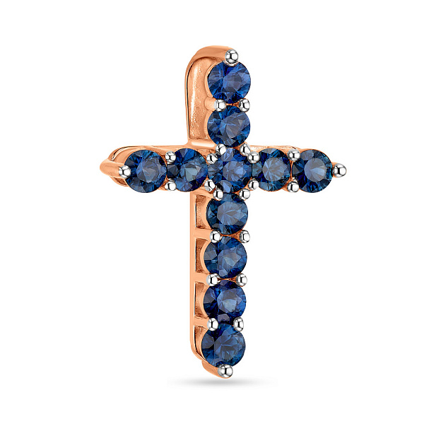 Хрестик з золота з сапфірами (арт. 3109606201с) – зображення 1