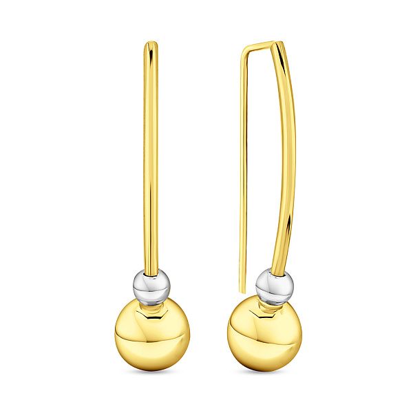 Серьги из желтого золота (арт. 100965/3жб) – изображение 1