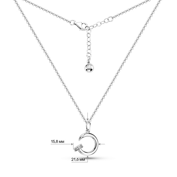 Колье из белого золота с фианитами (арт. 352669б) – изображение 4