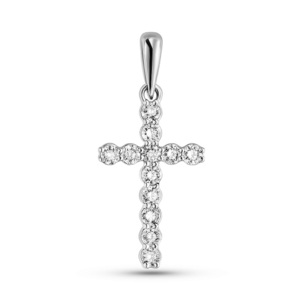 Золотий хрестик з діамантами (арт. П341188015б) – зображення 1