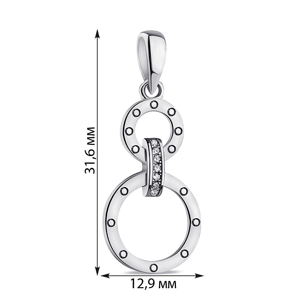 Серебряный подвес с фианитами (арт. 7503/3574) – изображение 2