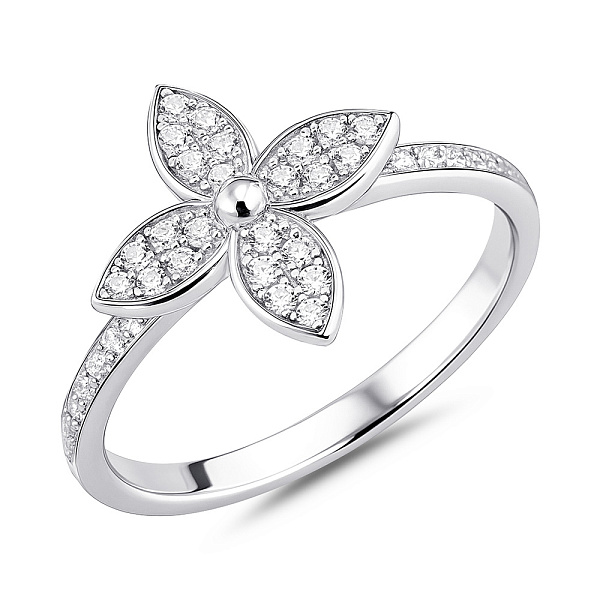 Серебряное кольцо Цветок с фианитами (арт. 7501/8137) – изображение 1