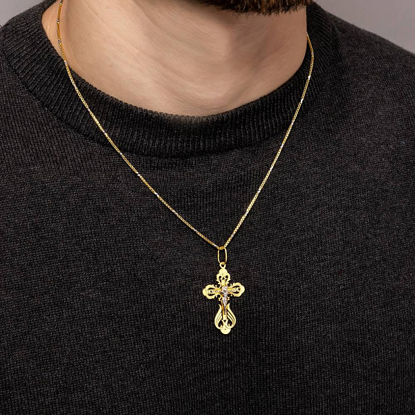 Ажурный золотой крестик с распятием (арт. 501622ж) – изображение 2