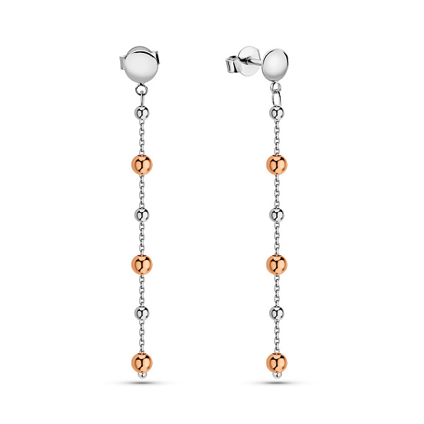 Серьги из белого и красного золота (арт. 1091544бк) – изображение 1