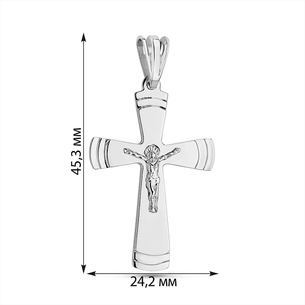 Серебряный нательный крестик Распятие Христово (арт. 7504/2-0560.0.2) – изображение 2