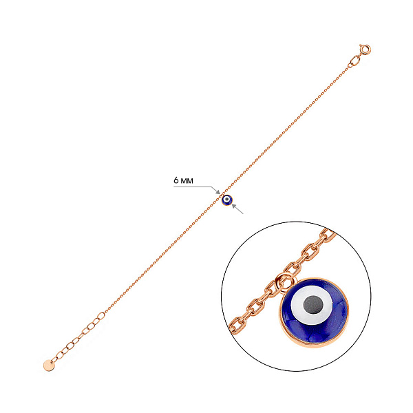 Золотий браслет з емаллю (арт. 340098есбч) – зображення 3