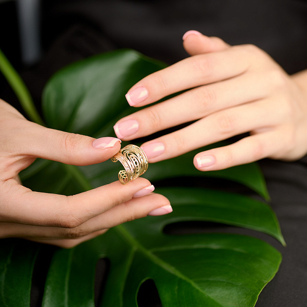 Золотое кольцо незамкнутое Francelli с фианитами (арт. 154688ж) – изображение 2