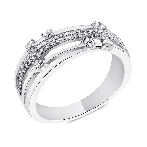 Срібна каблучка з доріжкою з фіанітів (арт. 7501/6137) – зображення 1