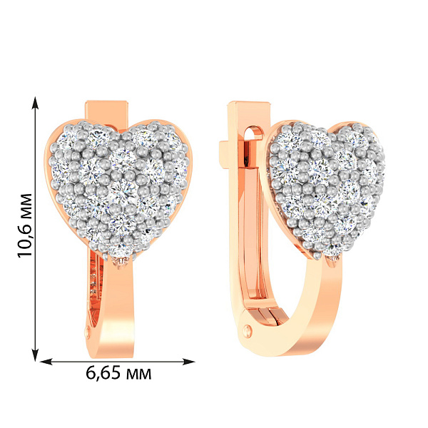 Дитячі золоті сережки «Серденька» з фіанітами (арт. 110262) – зображення 2