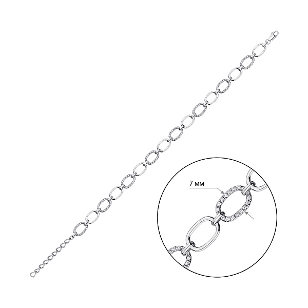 Серебряный браслет с фианитами (арт. 7509/1211Б) – изображение 2
