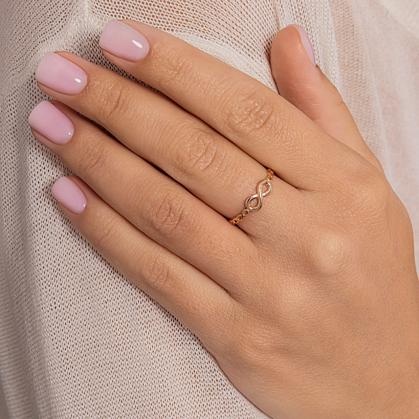 Кольцо «Бесконечность» из красного золота (арт. 140857) – изображение 2